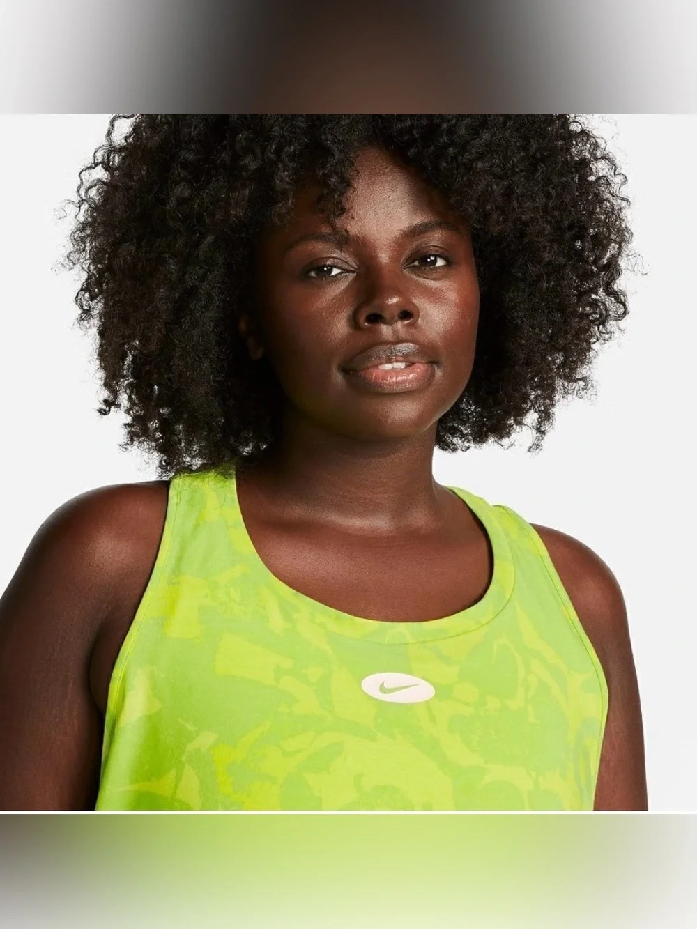 Nike Women's Bright Lime Patterned Athletic Tank Top